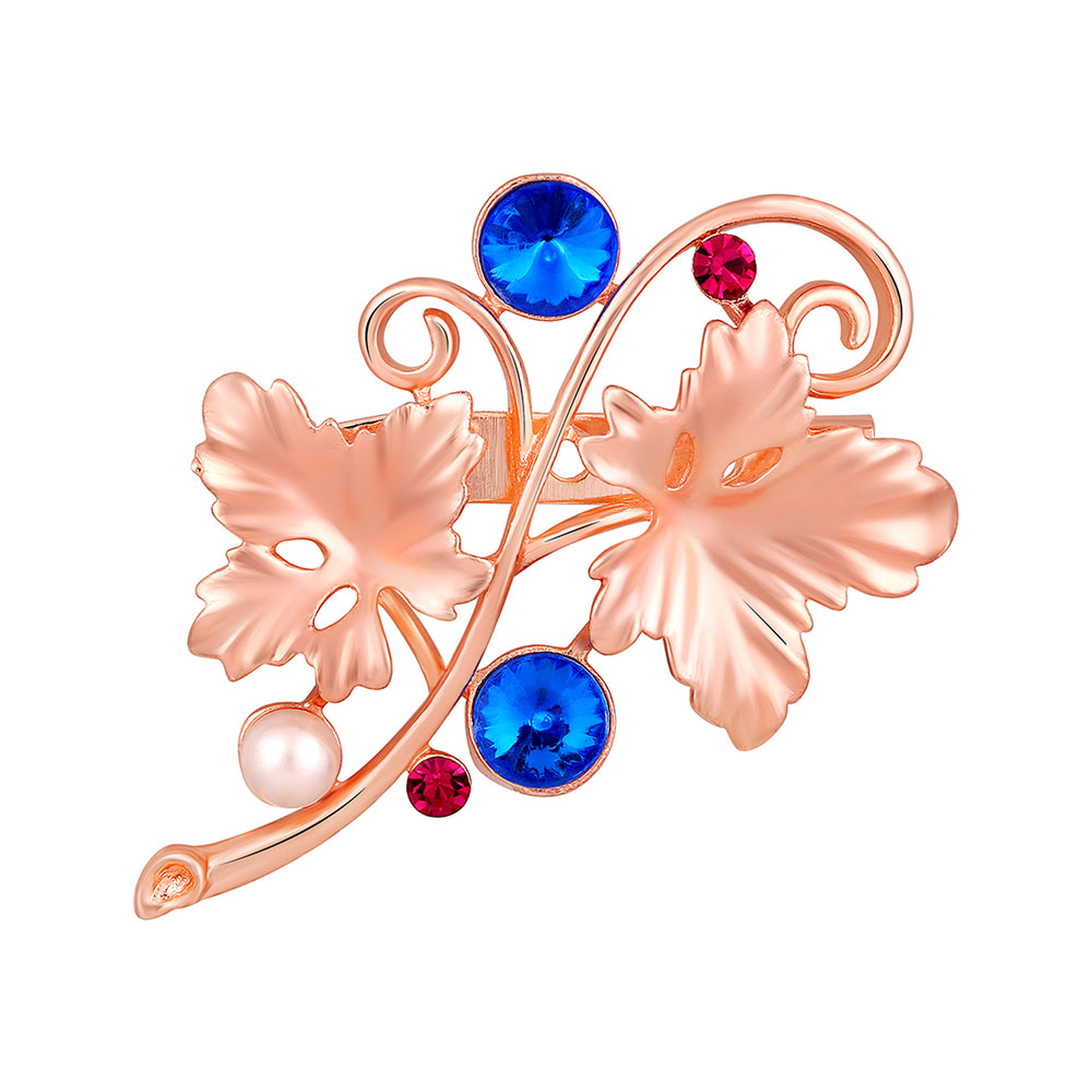 Floral Shaped Studded Saree Pin / Wedding Brooch