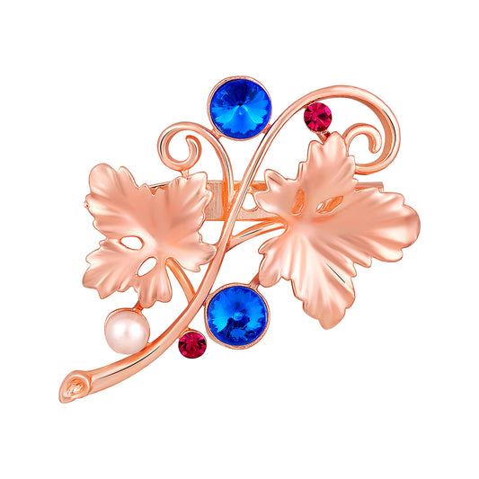Floral Shaped Studded Saree Pin / Wedding Brooch