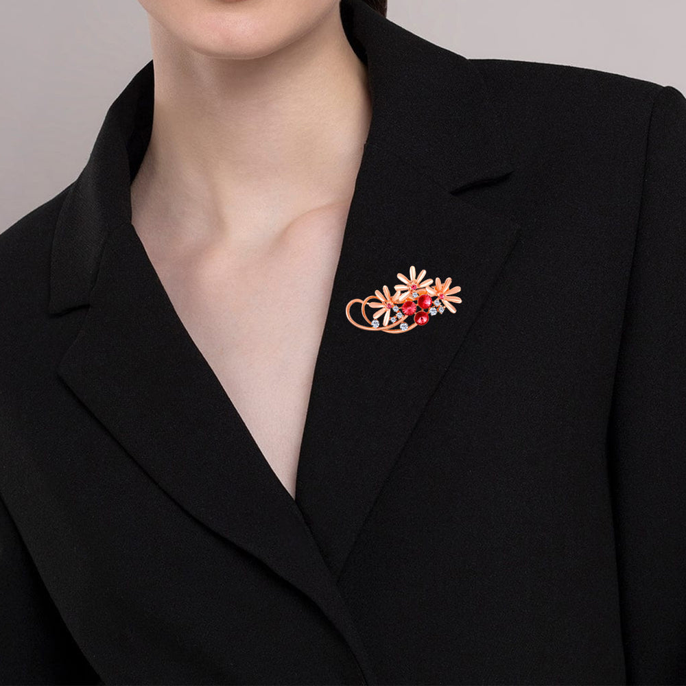 Floral Shaped Studded Saree Pin / Wedding Brooch