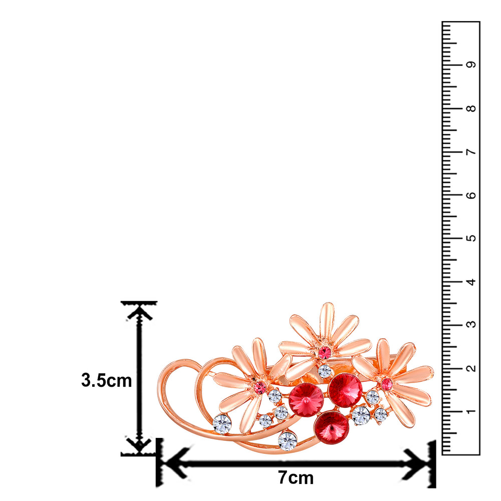Floral Shaped Studded Saree Pin / Wedding Brooch