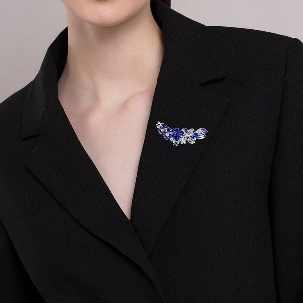 Glamours Sapphire Blue Saree Pin / Wedding Brooch