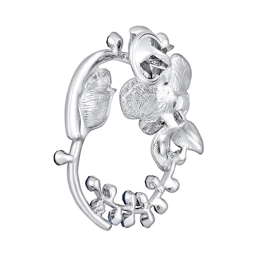 Floral Shaped Studded Saree Pin / Wedding Brooch