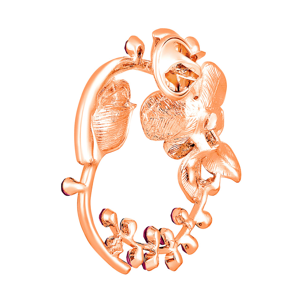 Floral Shaped Studded Saree Pin / Wedding Brooch