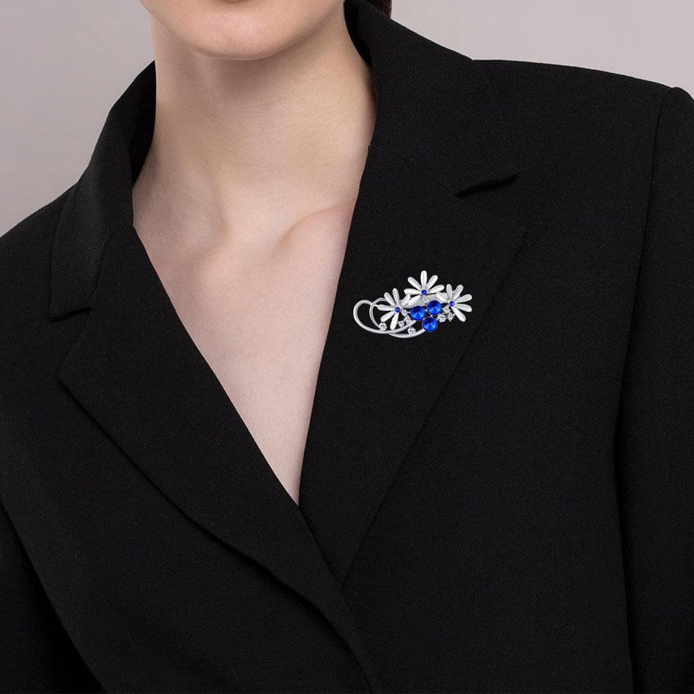 Floral Shaped Studded Saree Pin / Wedding Brooch