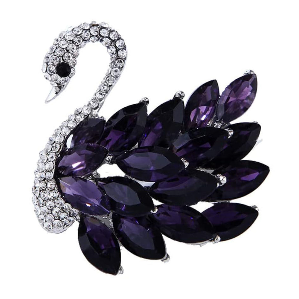 Sparkling Crystals Swan Brooch / Lapel Pin for Women