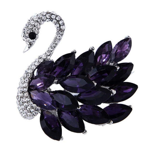 Sparkling Crystals Swan Brooch / Lapel Pin for Women