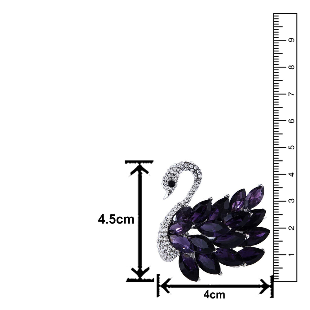 Sparkling Crystals Swan Brooch / Lapel Pin for Women