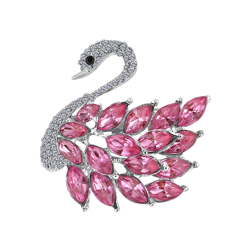 Sparkling Crystals Swan Brooch / Lapel Pin for Women
