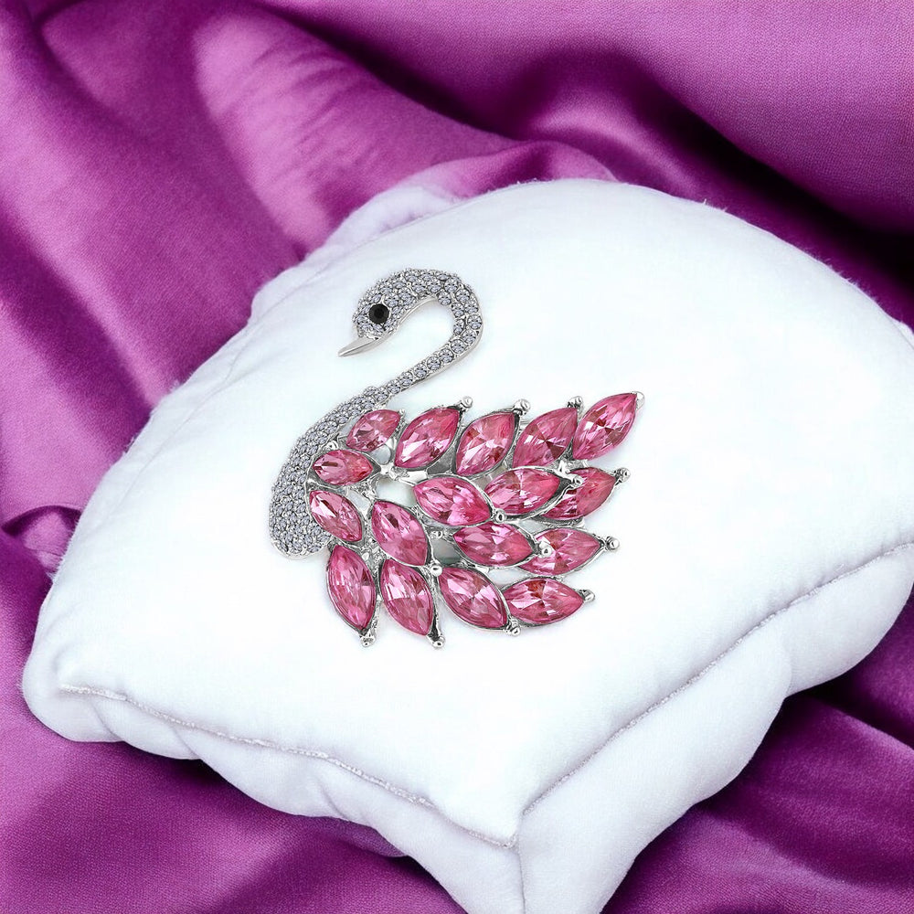 Sparkling Crystals Swan Brooch / Lapel Pin for Women