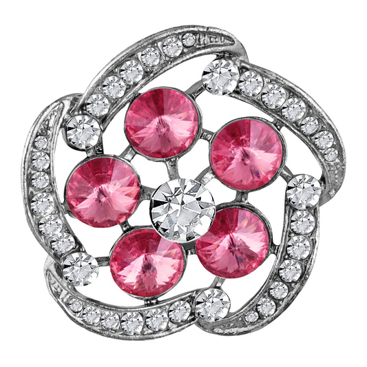 Pink and White Saree Pin Brooch