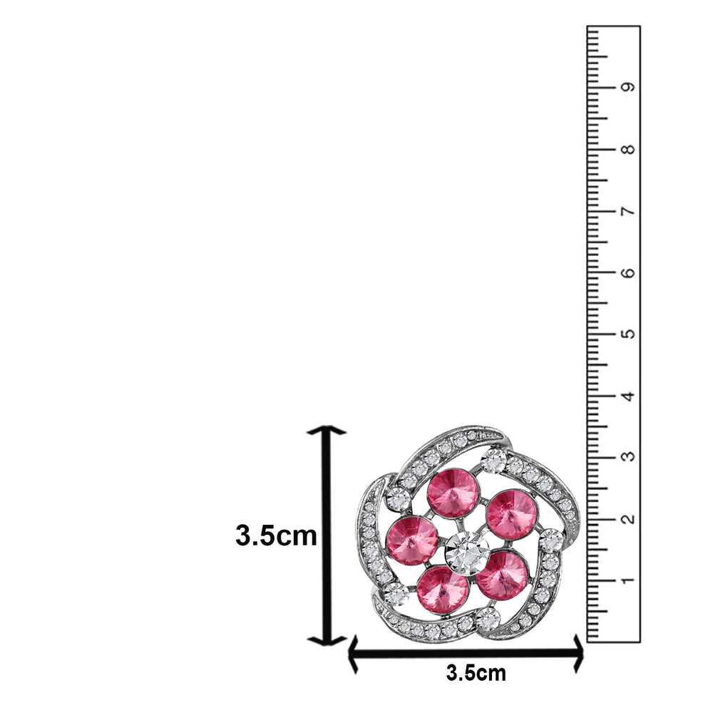 Pink and White Saree Pin Brooch