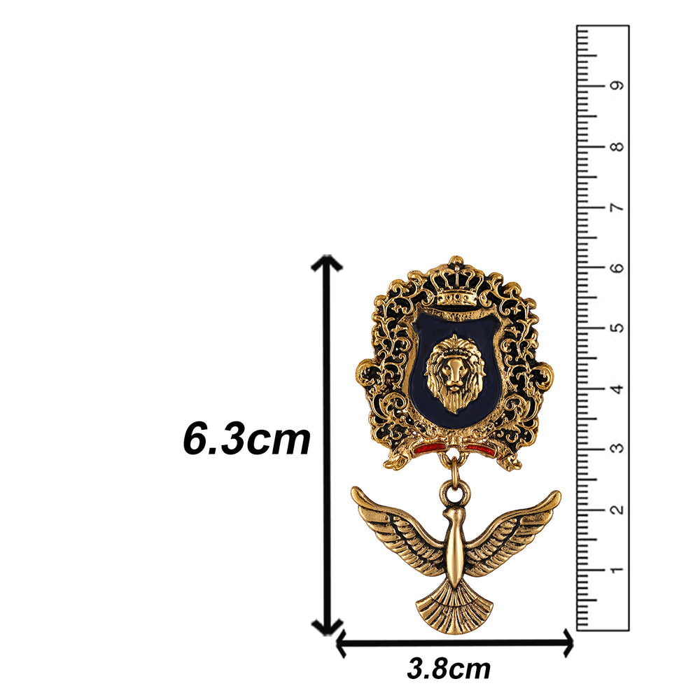 Lion Face and Bird Shaped Indowestern Brooch