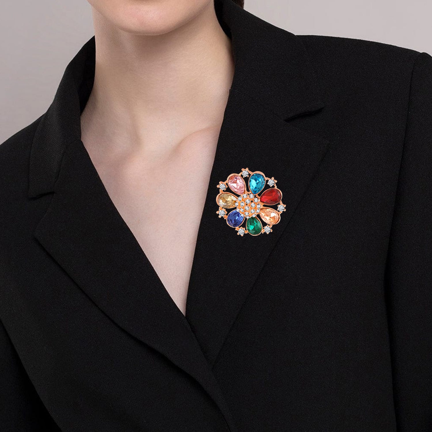 Multicolor Floral Brooch / Lapel Pin