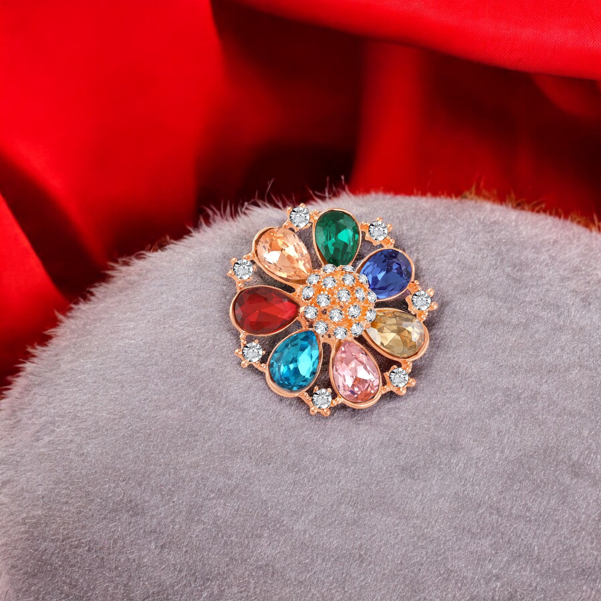 Multicolor Floral Brooch / Lapel Pin