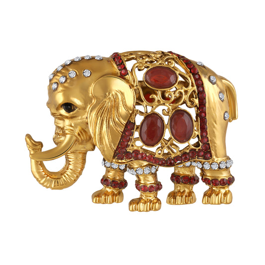 Elephant-Shaped Studded Wedding Brooch