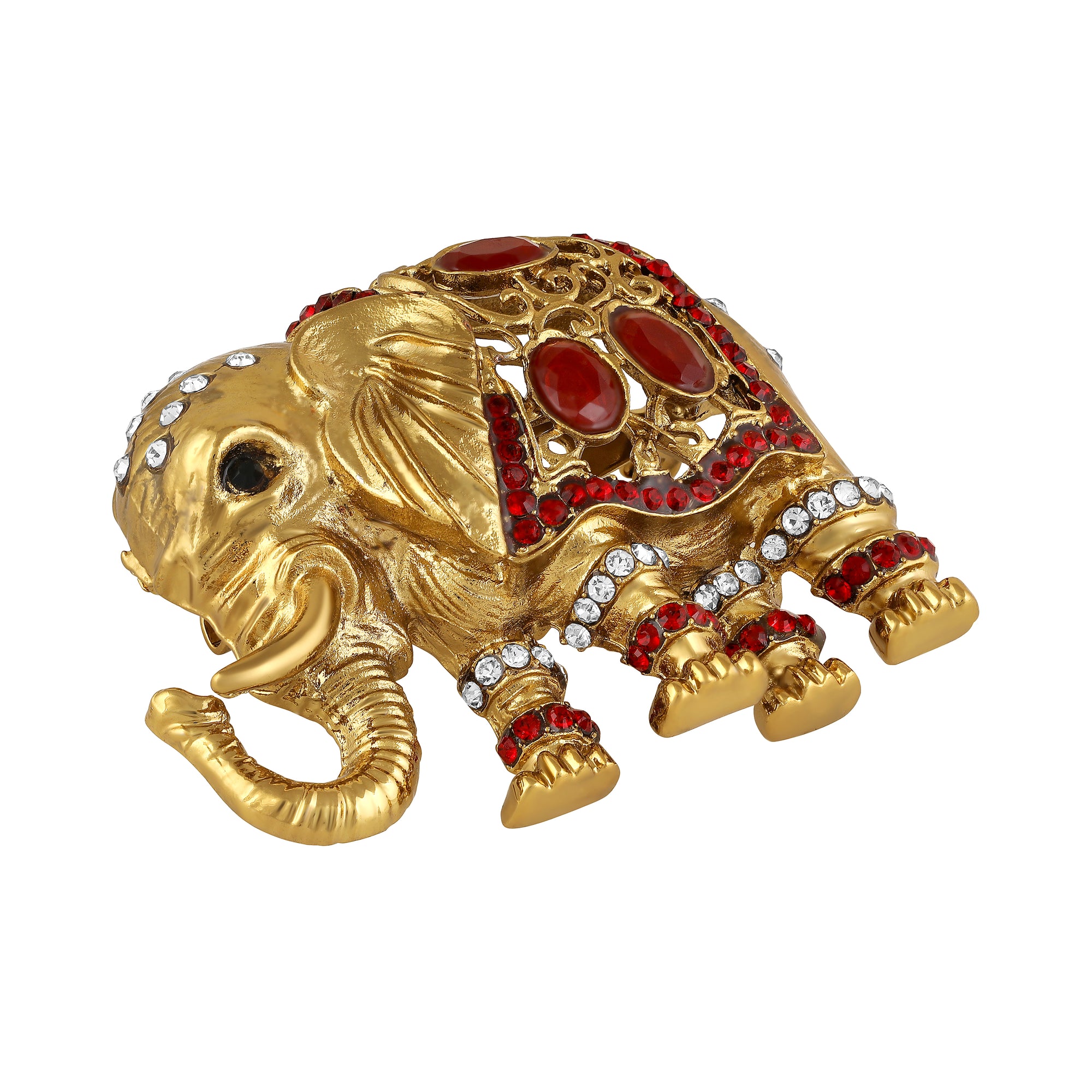 Elephant-Shaped Studded Wedding Brooch