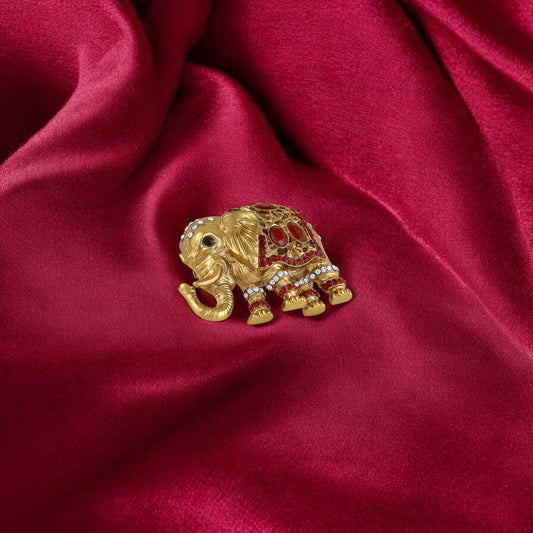 Elephant-Shaped Studded Wedding Brooch