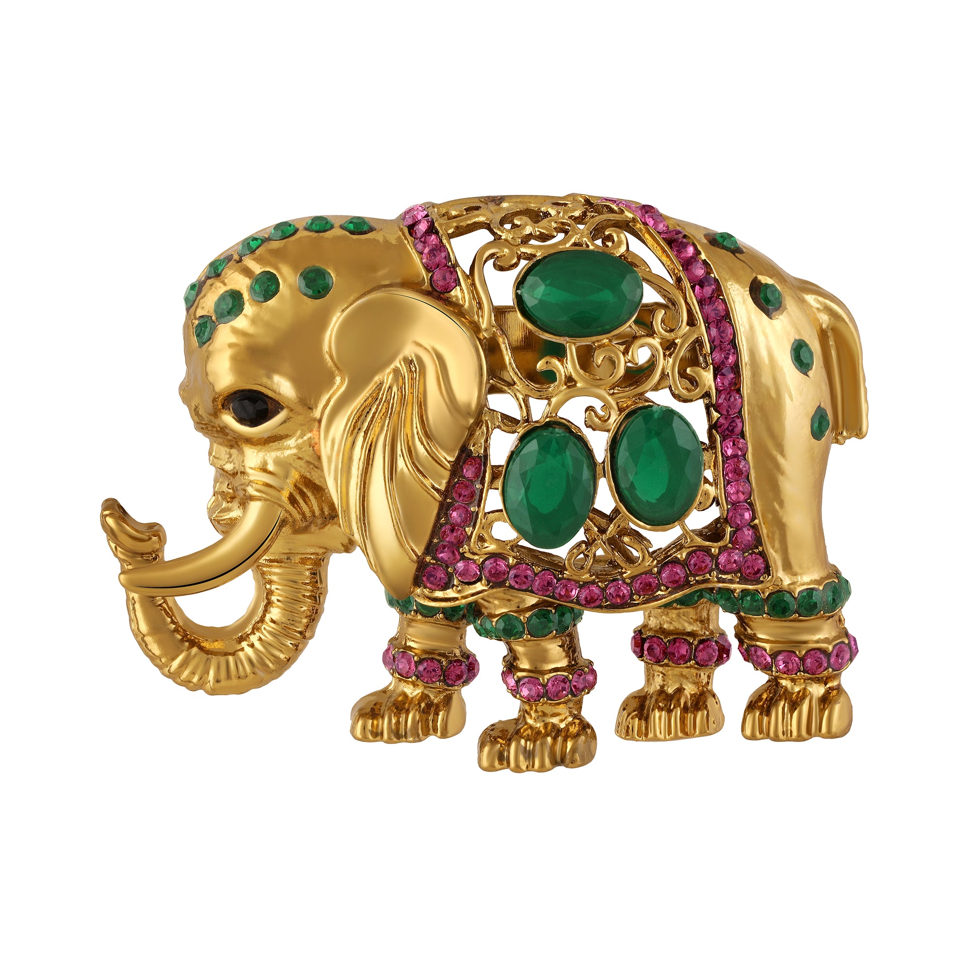 Elephant-Shaped Studded Wedding Brooch