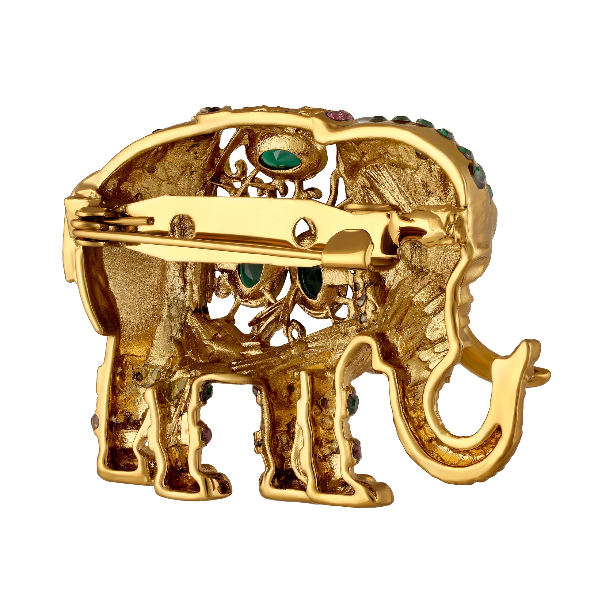 Elephant-Shaped Studded Wedding Brooch