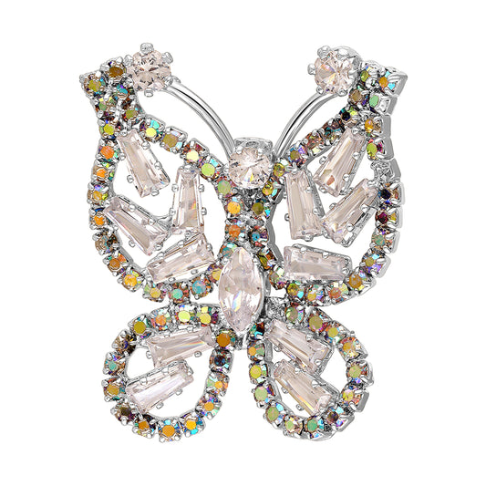 Butterfly-Shaped Studded Brooch Lapel Pin