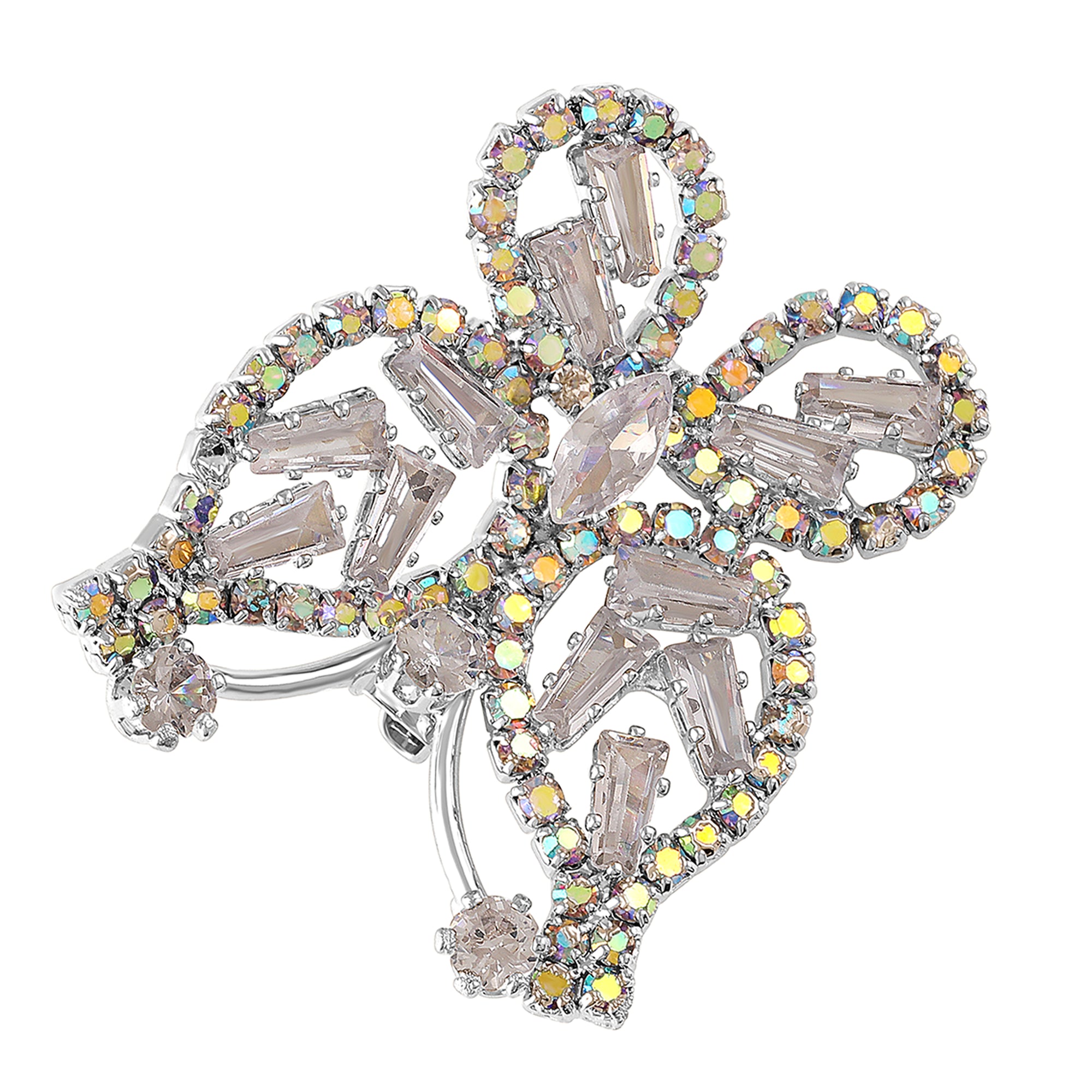 Butterfly-Shaped Studded Brooch Lapel Pin