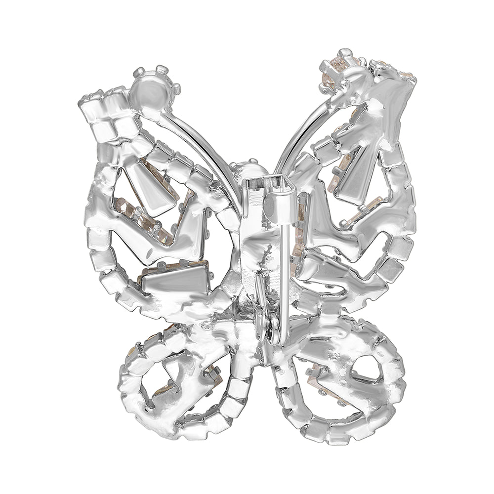 Butterfly-Shaped Studded Brooch Lapel Pin