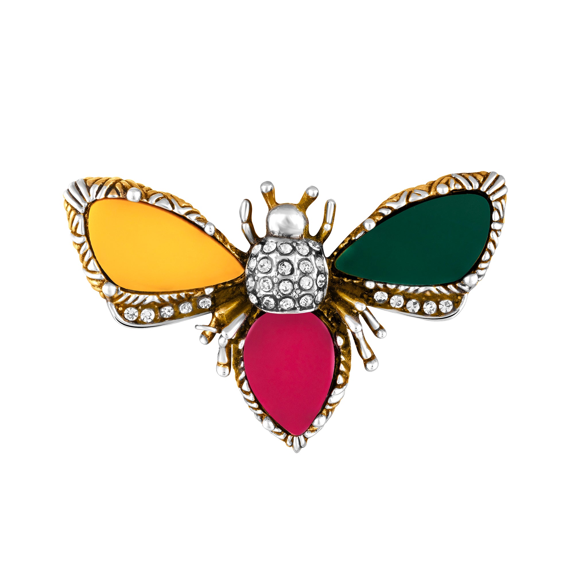 Two Tone Bee-Shaped Brooch / Lapel Pin