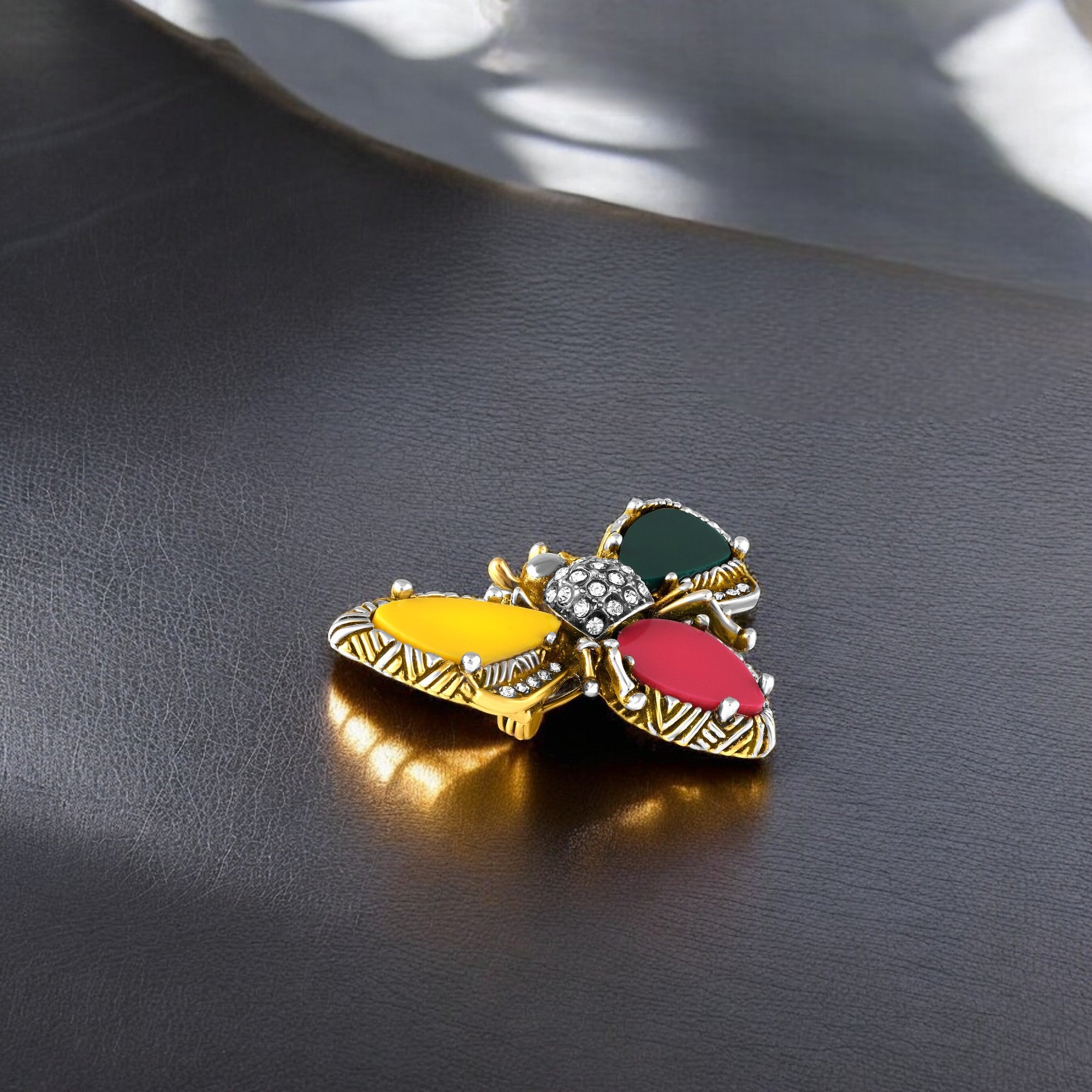 Two Tone Bee-Shaped Brooch / Lapel Pin