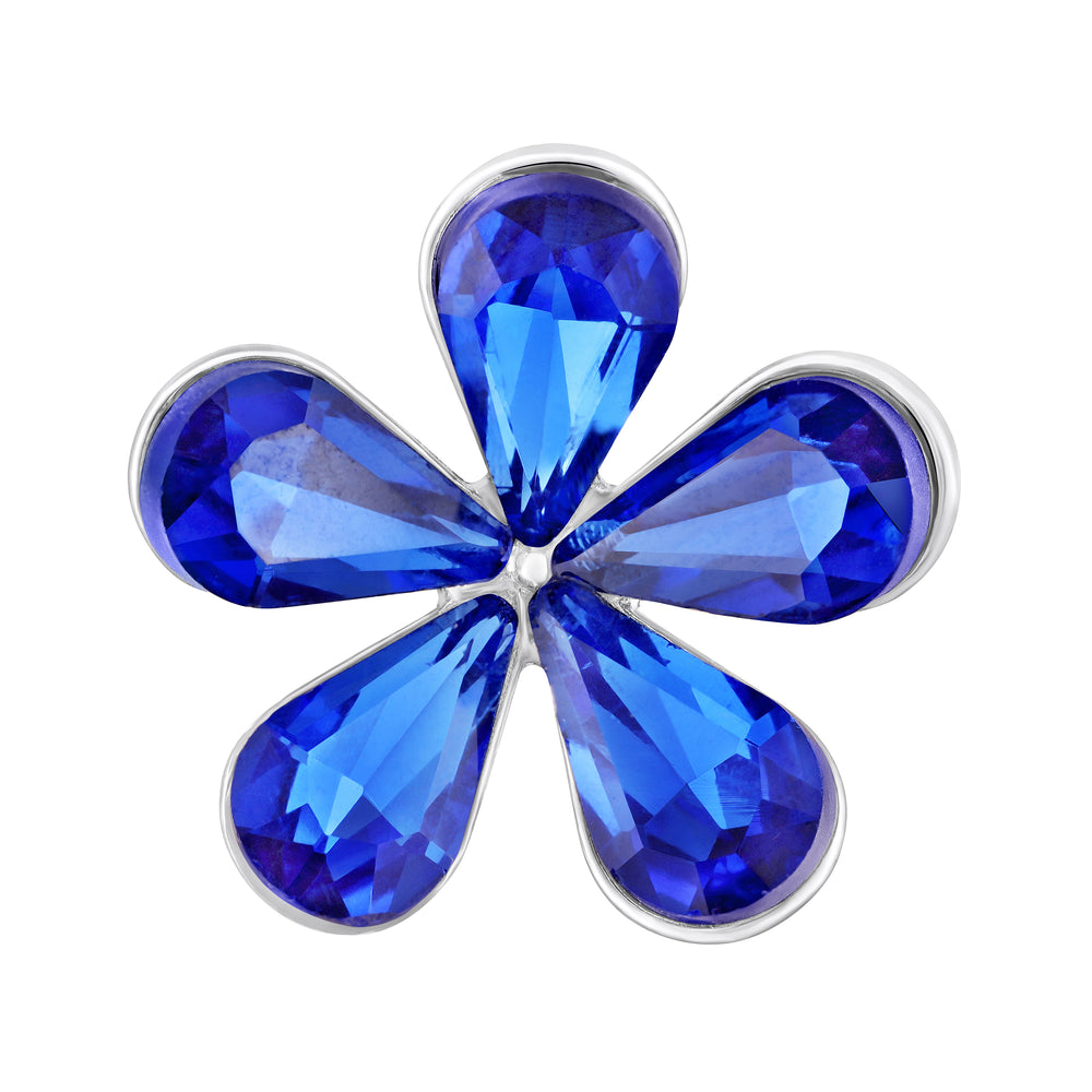 5 White Petals Floral Brooch