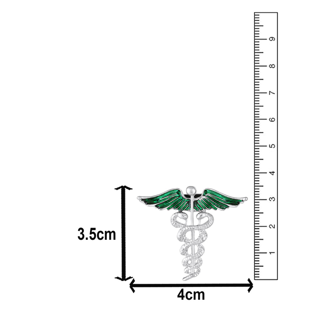 Green Meenakari Enamel Doctor Brooch