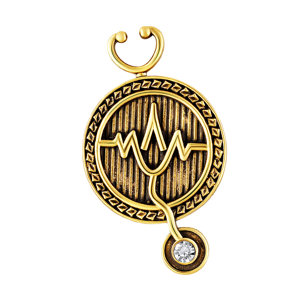 Elegant Stethoscope Unisex Doctor Brooch / Medical Theme Lapel Pin
