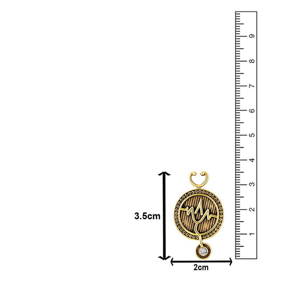 Elegant Stethoscope Unisex Doctor Brooch / Medical Theme Lapel Pin
