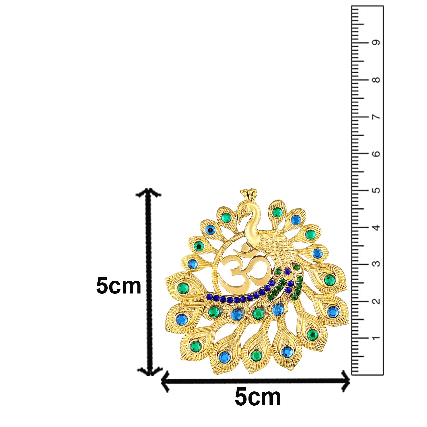 Om Peacock-Shaped Designer Brooch