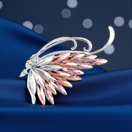 Sparkling Color Changing Stones Butterfly Brooch / Saree Pin