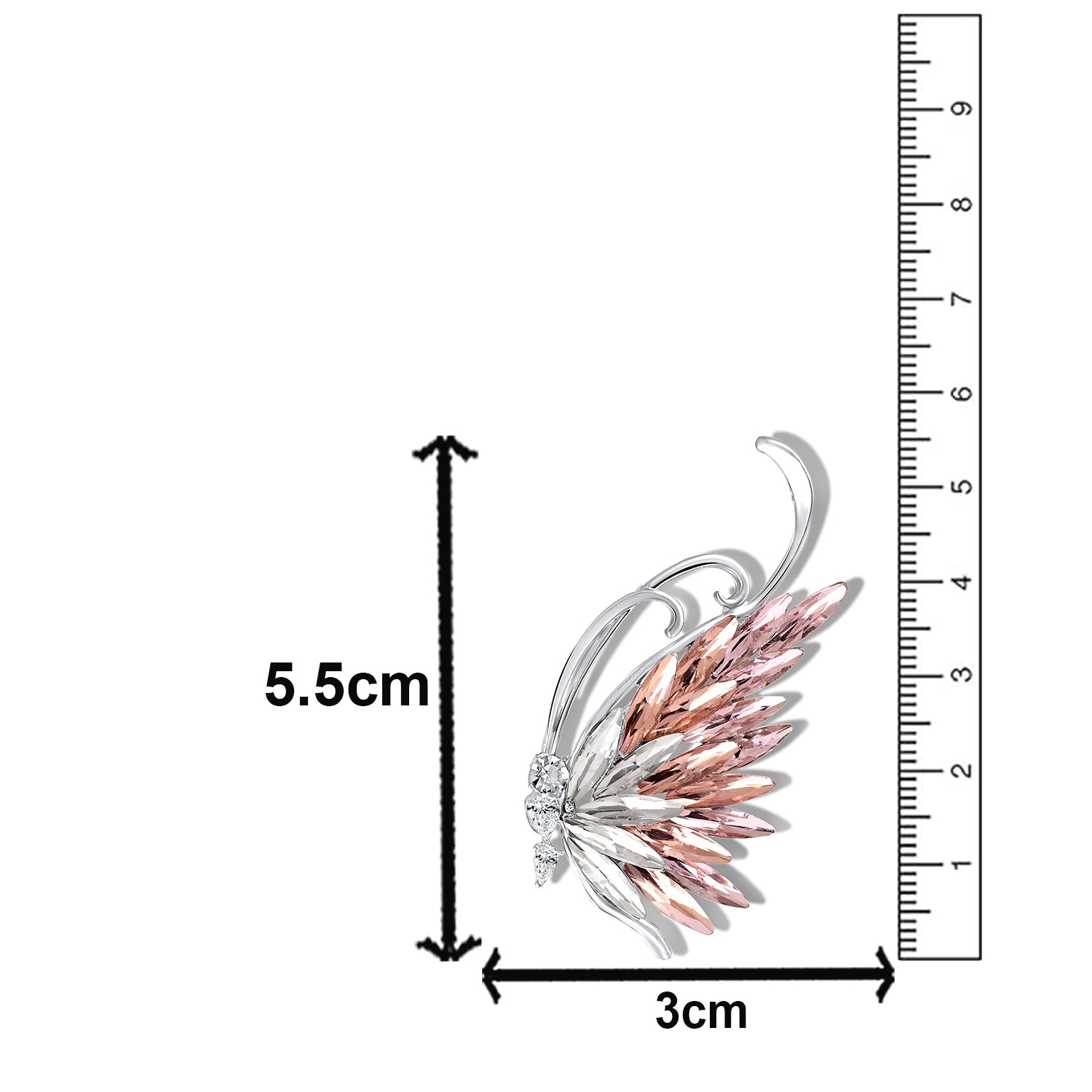 Sparkling Color Changing Stones Butterfly Brooch / Saree Pin