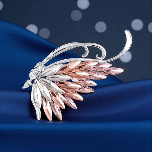 Sparkling Color Changing Stones Butterfly Brooch / Saree Pin