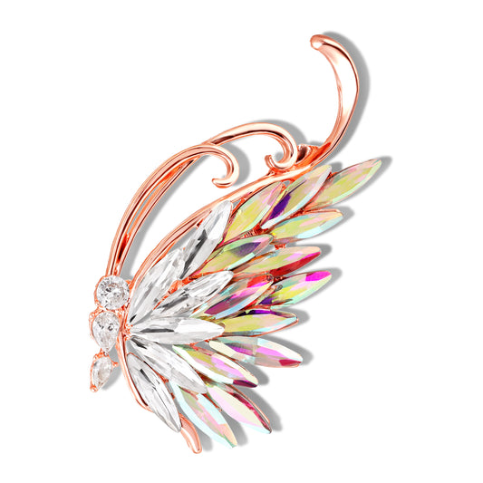 Sparkling Color Changing Stones Butterfly Brooch / Saree Pin
