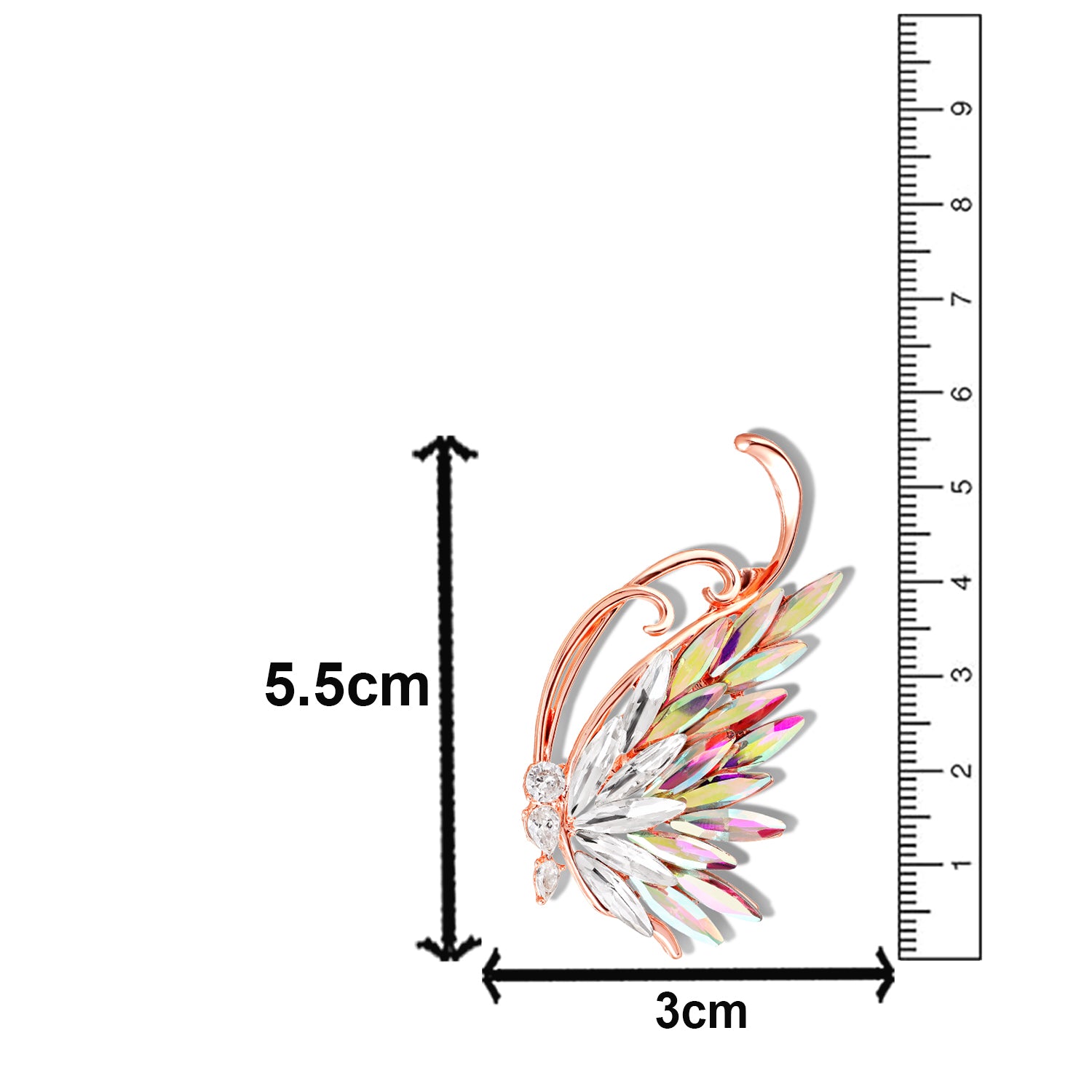 Sparkling Color Changing Stones Butterfly Brooch / Saree Pin