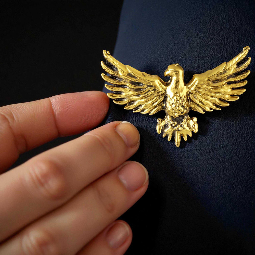 Premium Golden Eagle Brooch