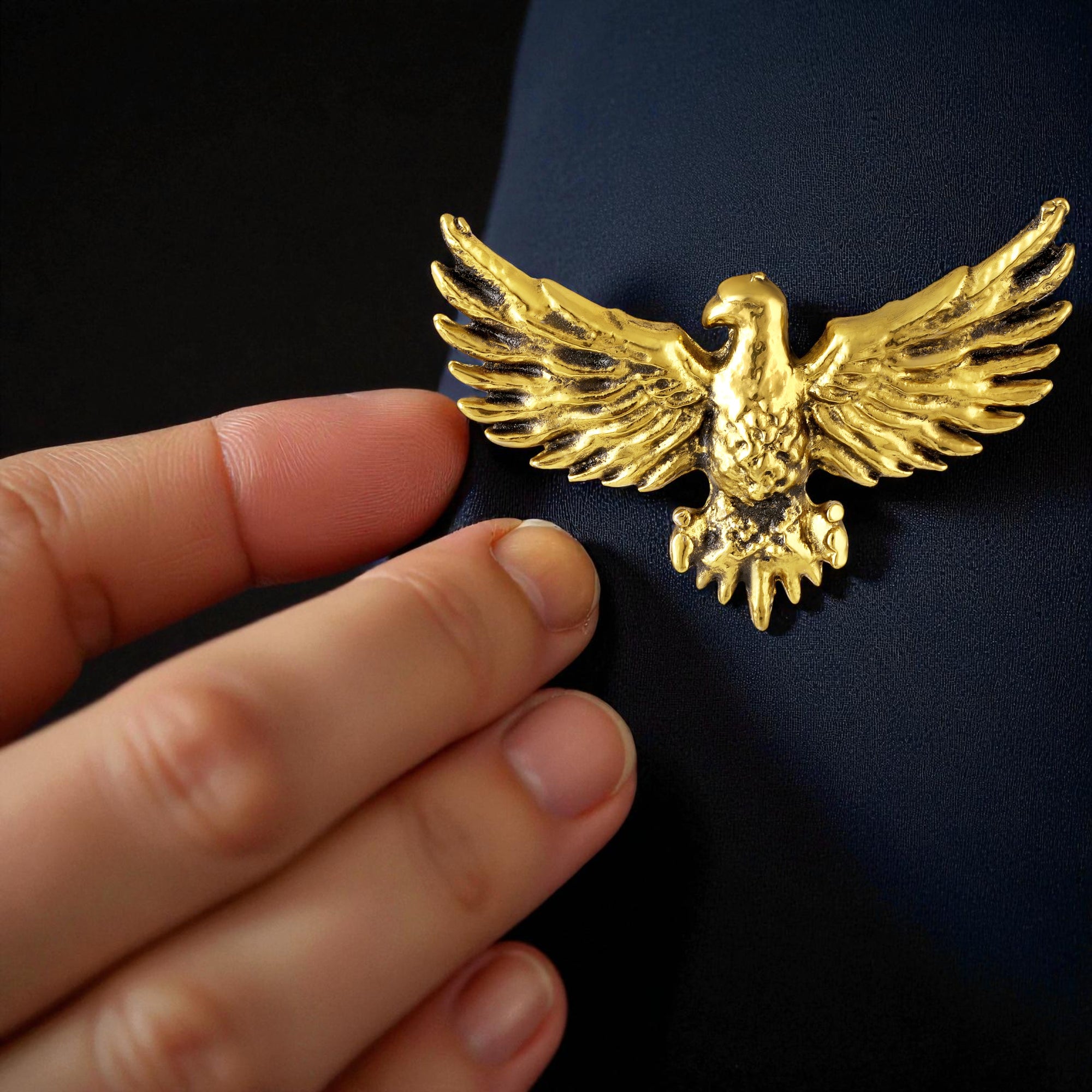 Premium Golden Eagle Brooch