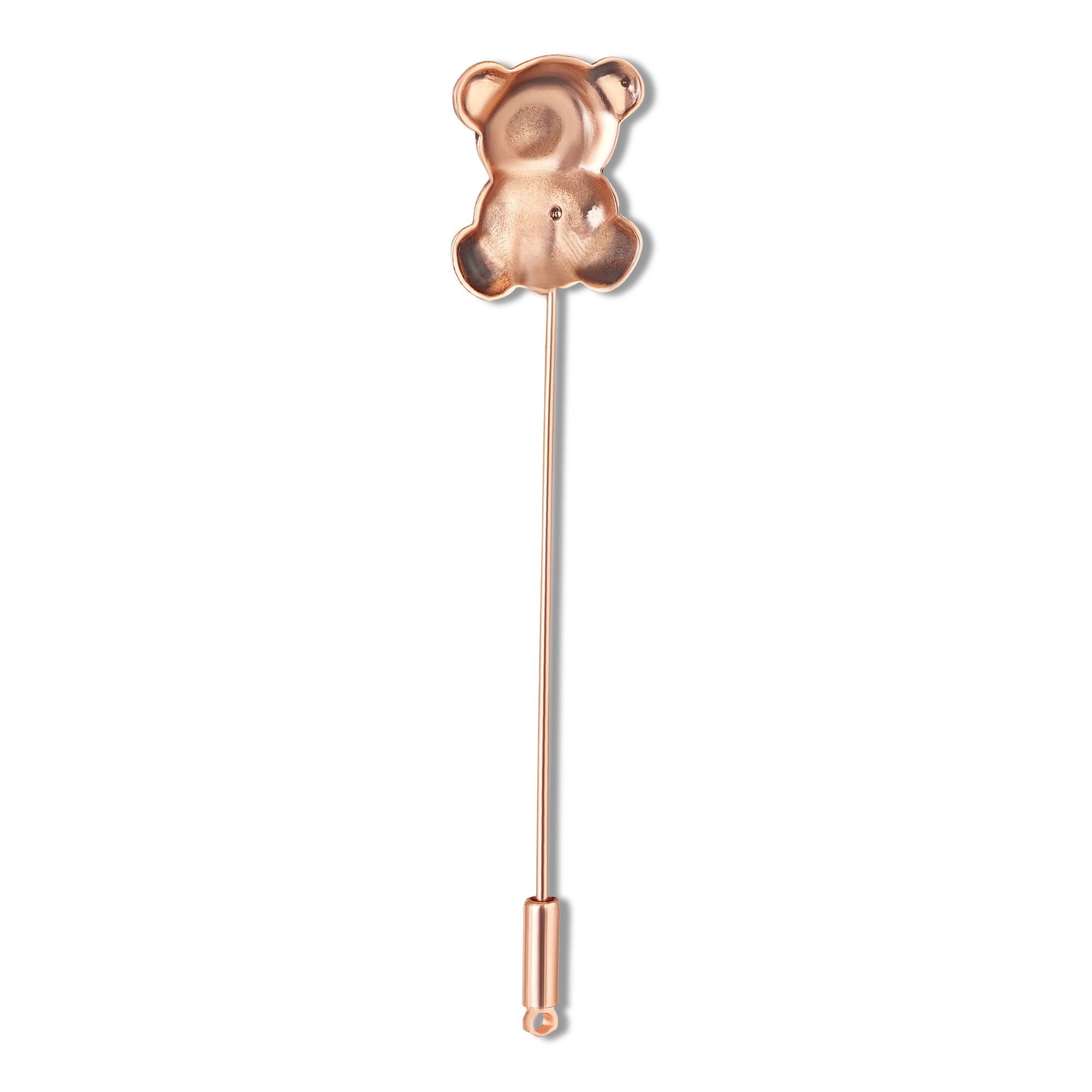 Vintage Gold Tone Teddy Bear Detailed Stick Lapel Pin