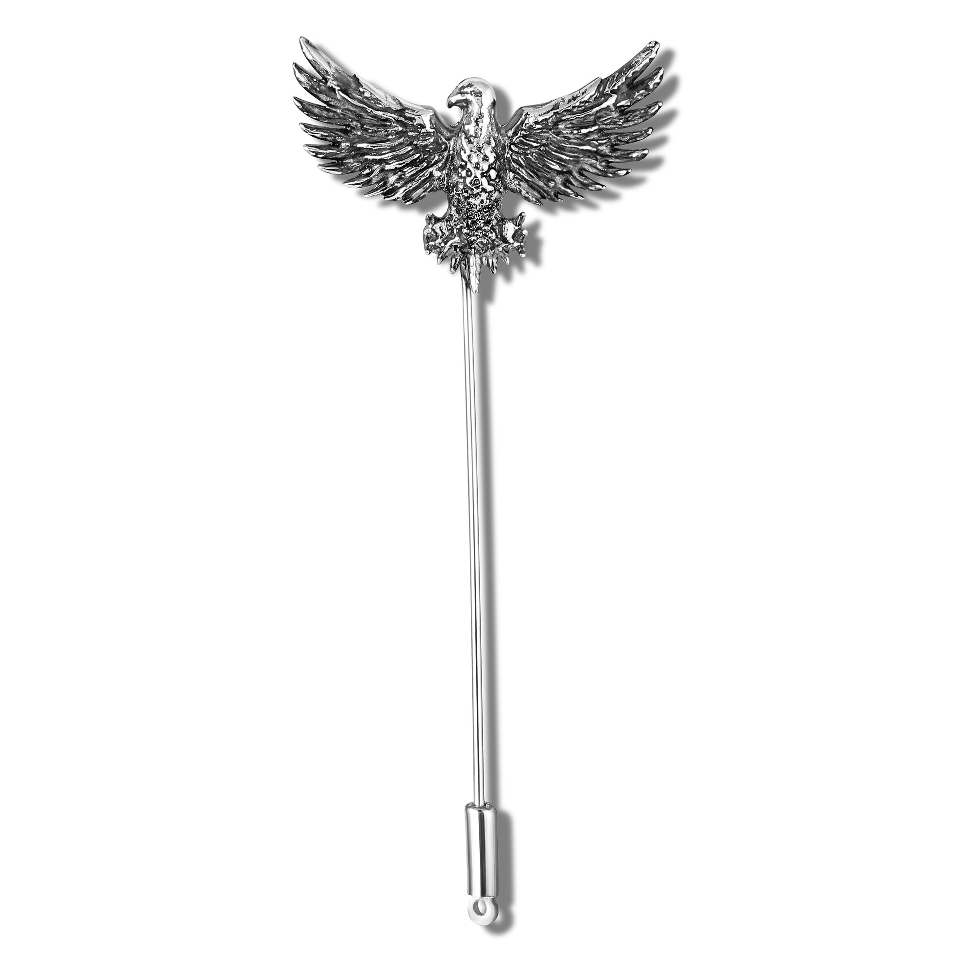 Premium Silver Color Eagle Brooch Lapel Pin