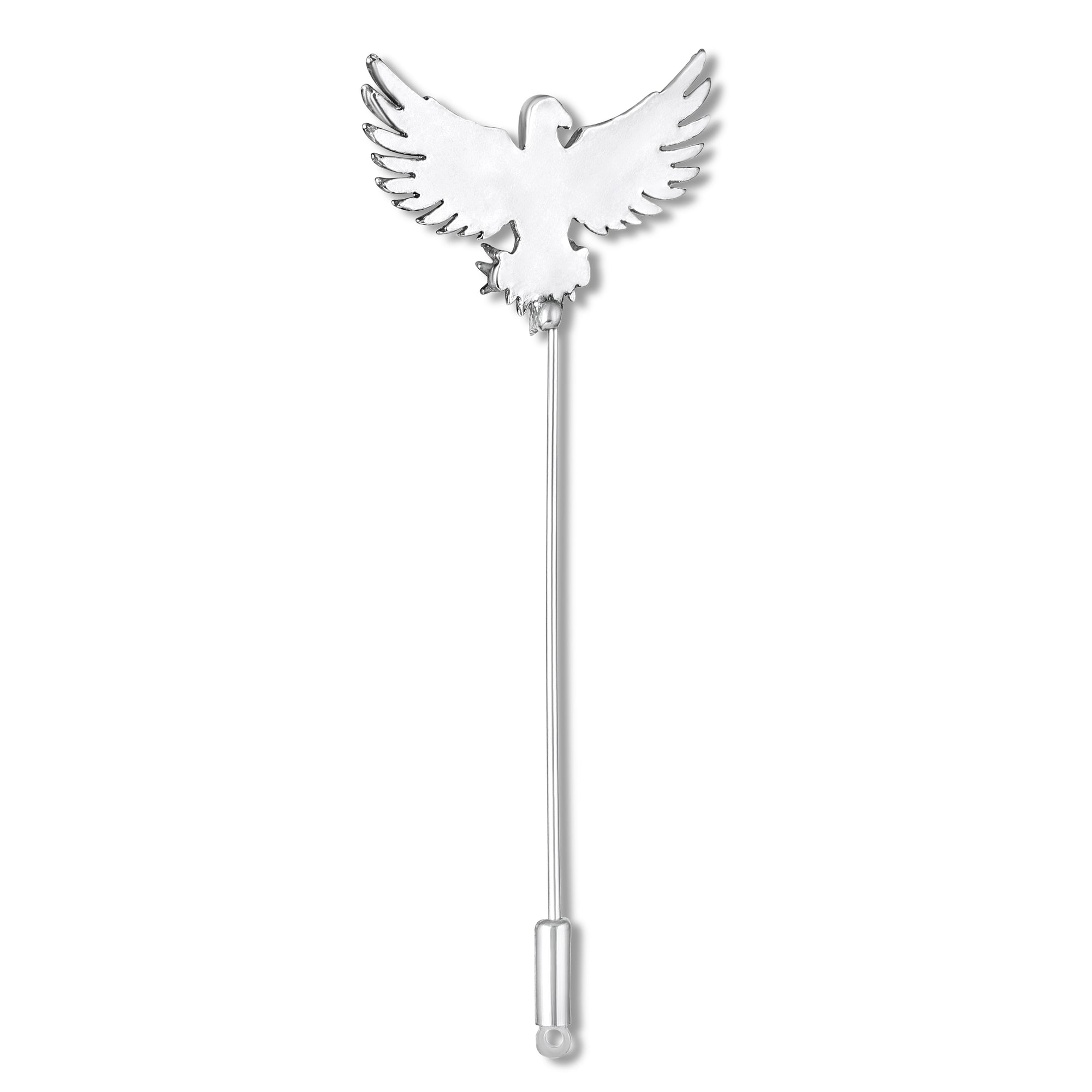 Premium Silver Color Eagle Brooch Lapel Pin