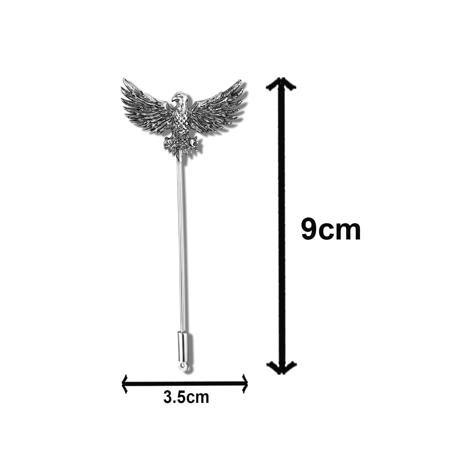 Premium Silver Color Eagle Brooch Lapel Pin