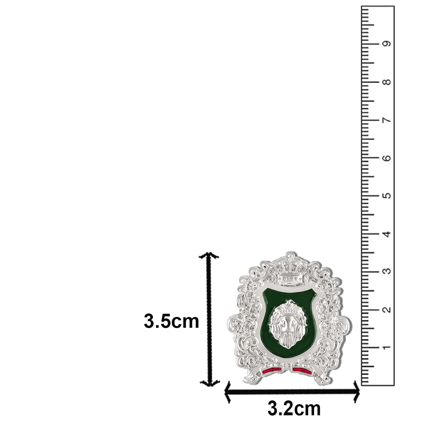 Royal Crest Meenakari Enamel Lion-Theme Brooch