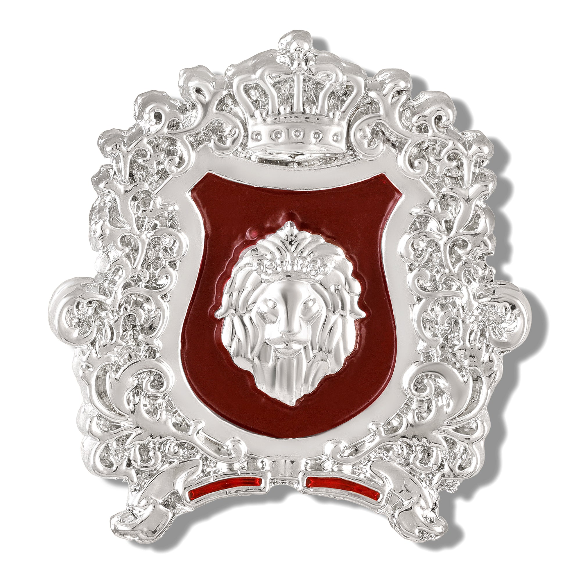 Royal Crest Meenakari Enamel Lion-Theme Brooch