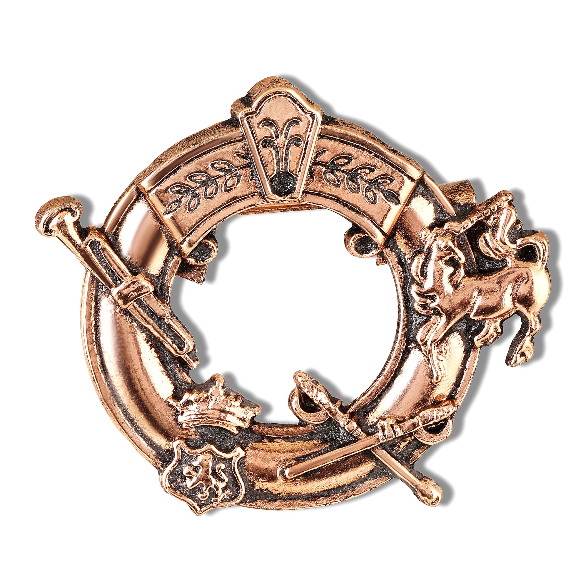 Regal Emblem Ring Brooch for Men