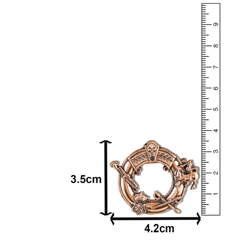 Regal Emblem Ring Brooch for Men