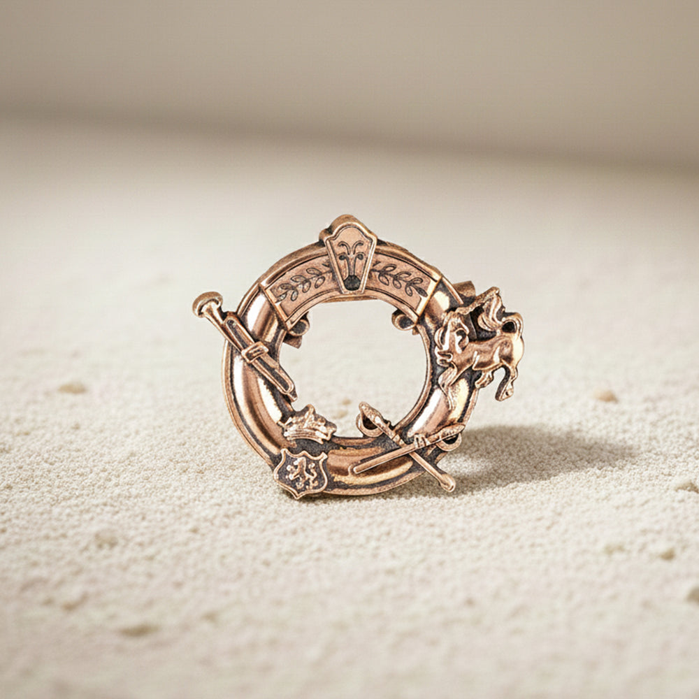 Regal Emblem Ring Brooch for Men