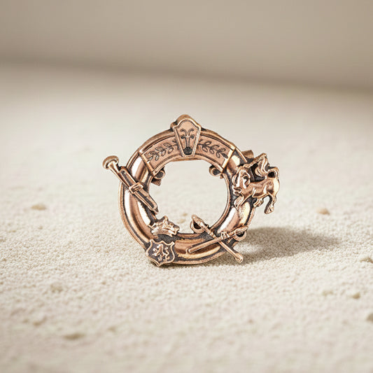 Regal Emblem Ring Brooch for Men